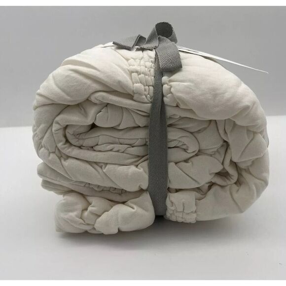 Anthropologie Textured Landry Sheets King Size Set of 2 Cream - Picture 4 of 8